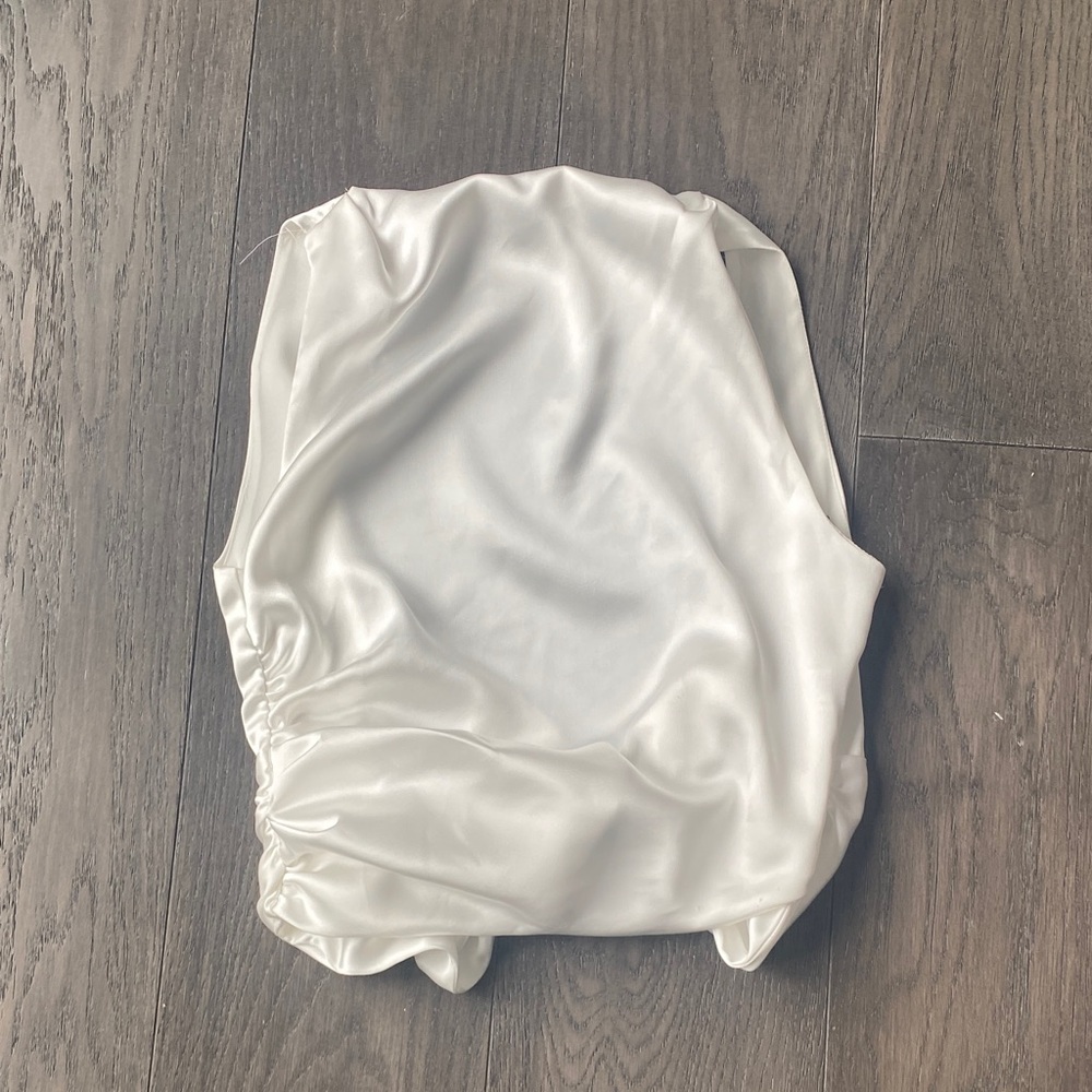 Zara White Satin Blouse